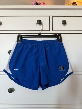 Nike Royal Blue Women's Athletic Shorts with White Panels